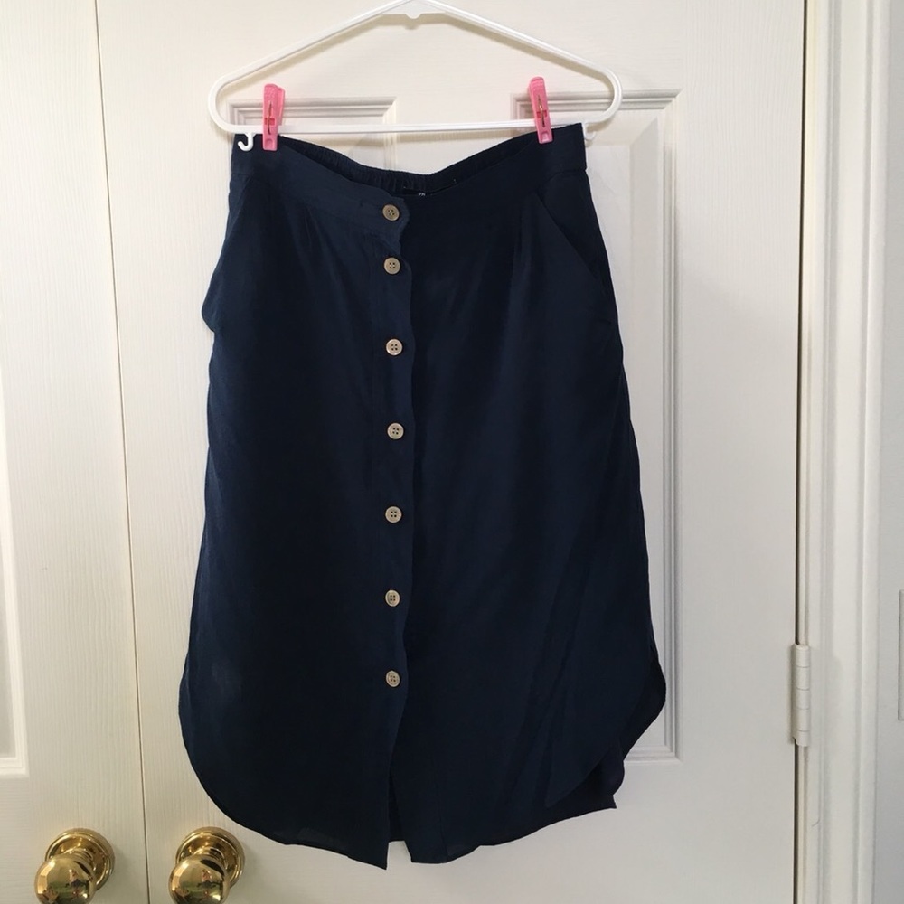 Madewell silk royal blue skirt